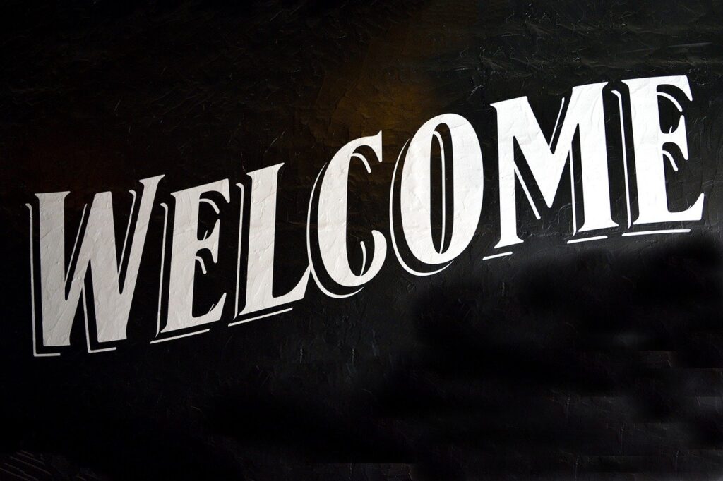 welcome sign, signage, background